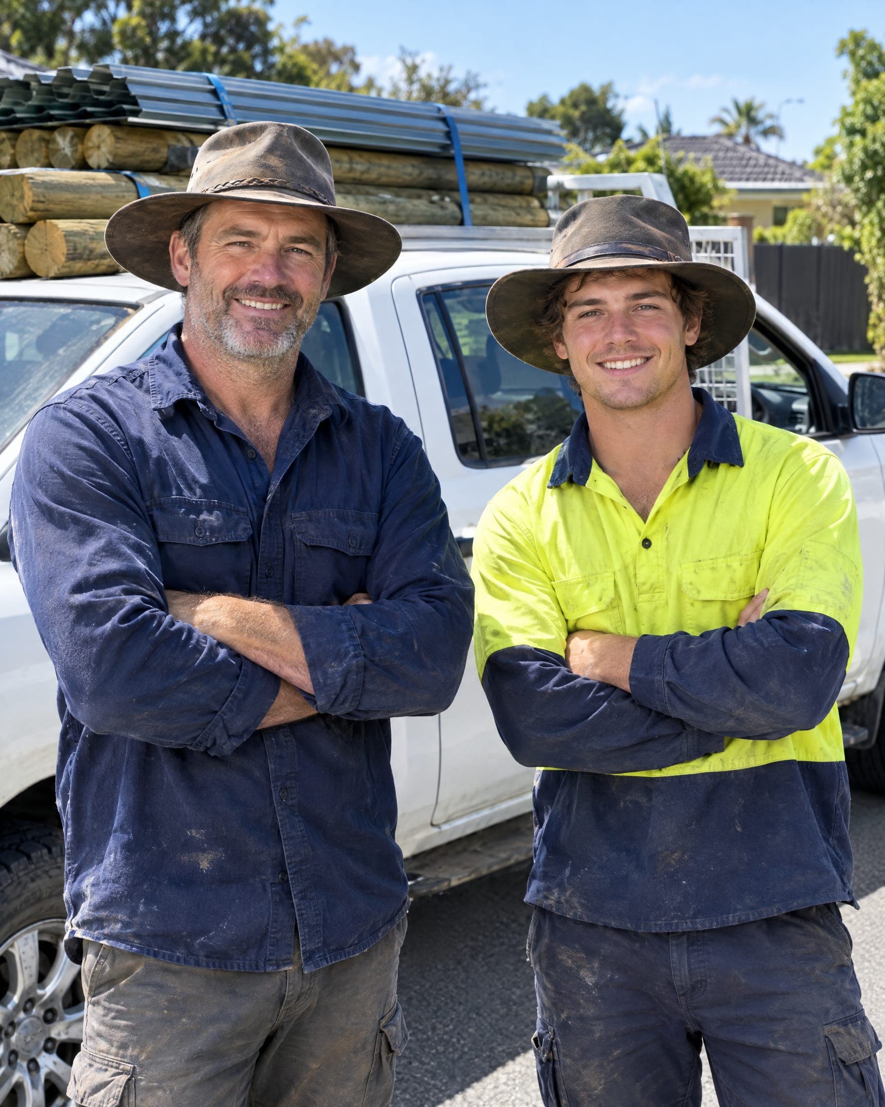 The Hernsley Fencing crew with their ute